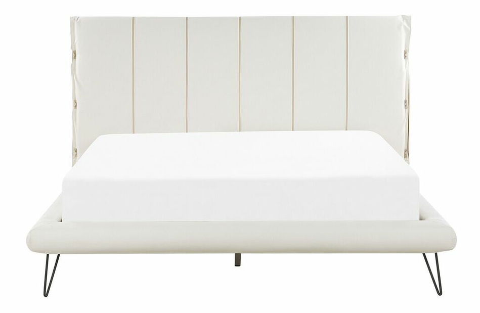 Pat matrimonial 160 cm BETTEA (cu somieră) (alb)