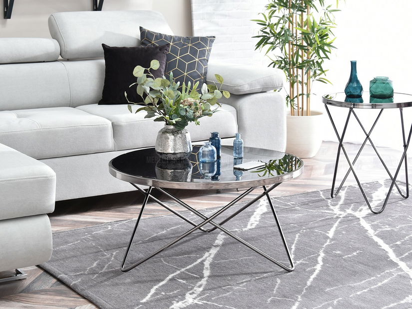 Dohányzóasztal Armin Xl (króm + fekete)