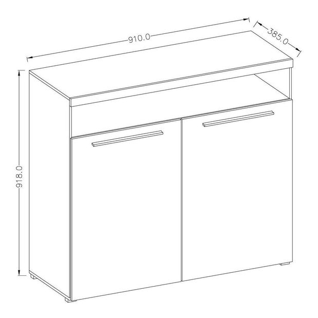 Dulap Indiko Typ 45 (alb + alb lucios) (cu iluminat)