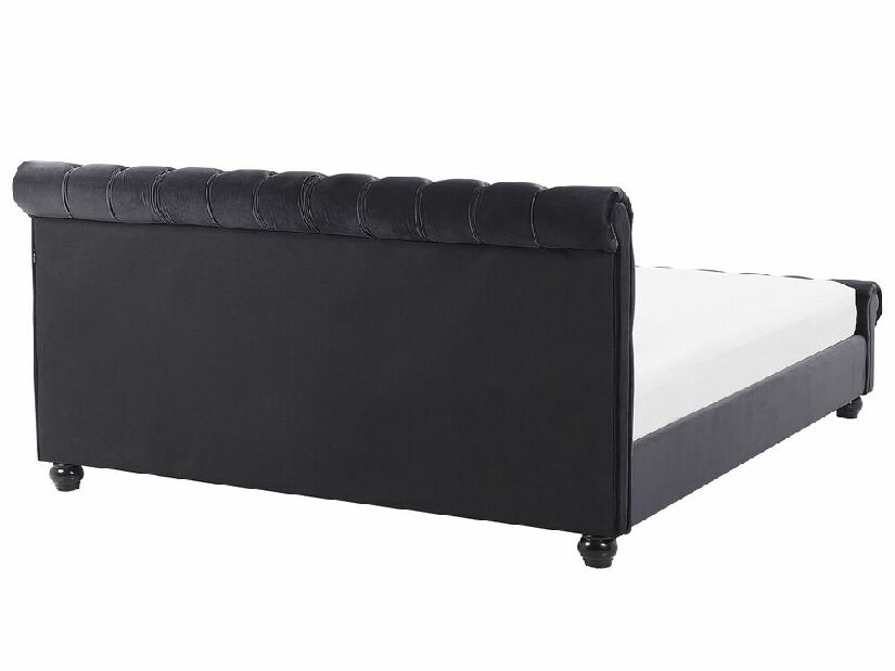Manželská vodná posteľ 140 cm Alexandrine (čierna) (s roštom a matracom)