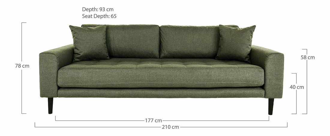 Pohovka trojsedačka Lvaveriaora 3 (olivovo zelená)