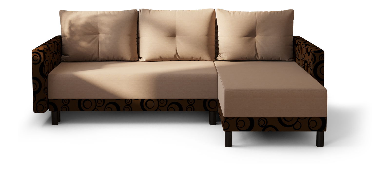 Sarok ülőgarnitúra Glimmer L (bézs + sötétbarna) (J)