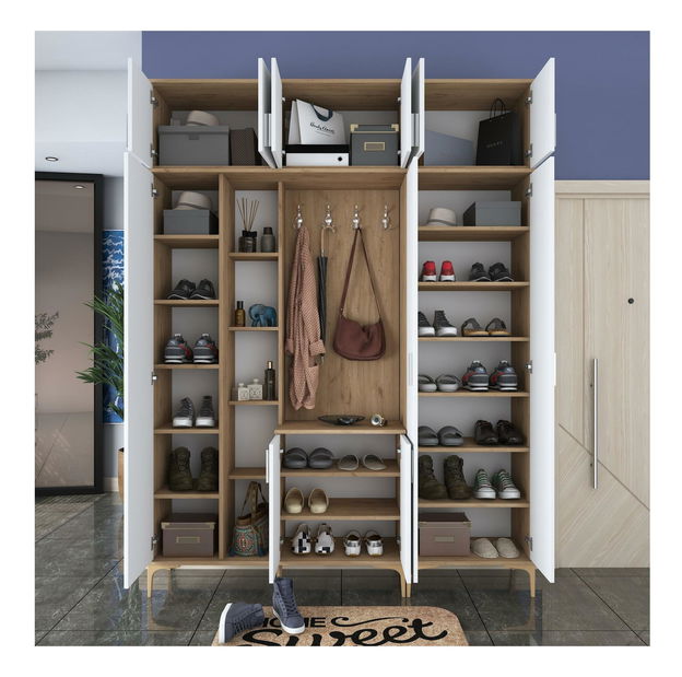 Predsoblje Emily 28 (s ogledalom) (orah + bijela)