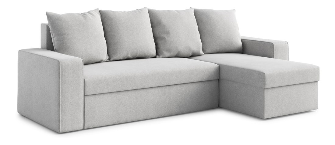 Rohová sedacia súprava Duff (P) (svetlosivá)