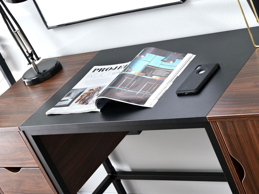 PC stolík Laft (orech tmavý + čierna)