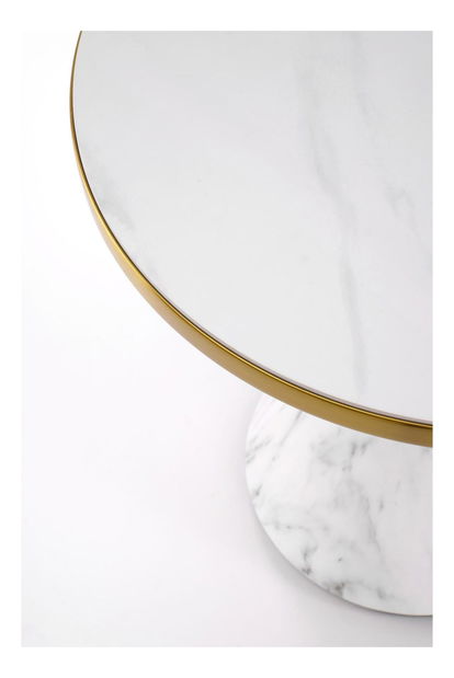 Konferenčný stolík Toby (biely mramor + zlatá)