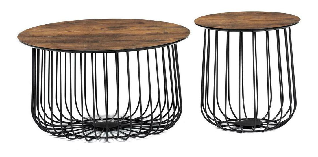 Set 2 konferenčných stolíkov Adelantarla (old style wood)