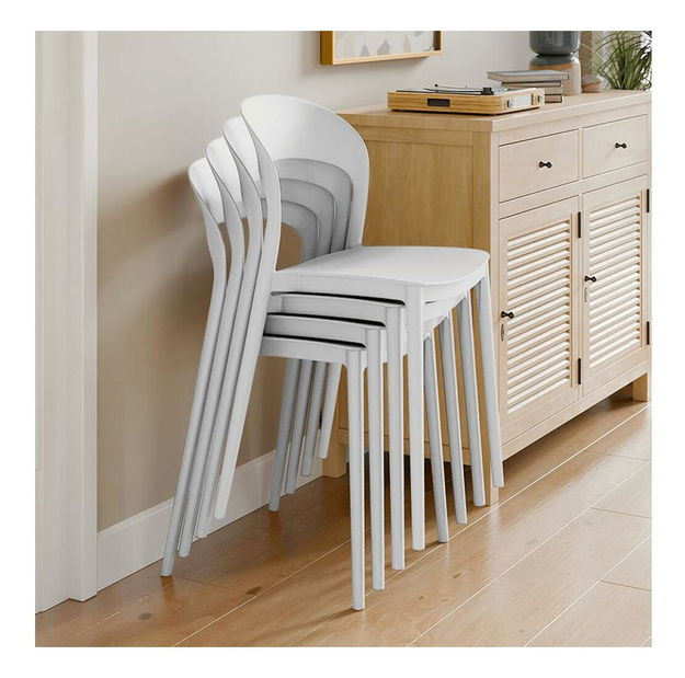 Jedálenská stolička Recibir (biela) 