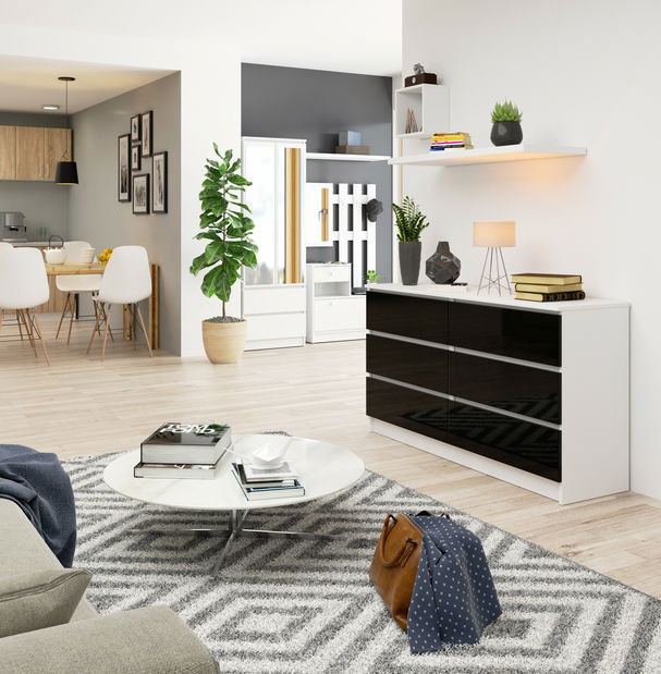 Comodă Keanu (negru lucios)