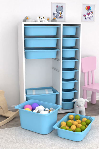 Organizator za igračke Dremonka 7 (plava + bijela)