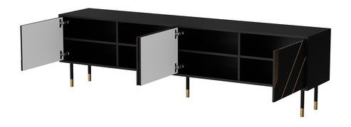 TV stolić/ormarić Mediana 4D (crna + zlatna)