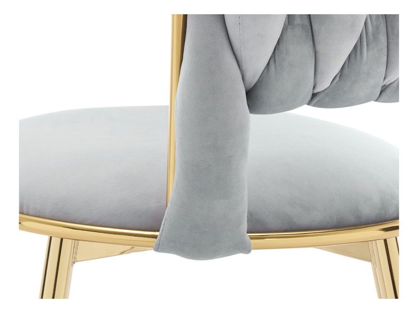 Set 3 buc scaune sufragerie Archie DC 1141 (Negru + auriu) 