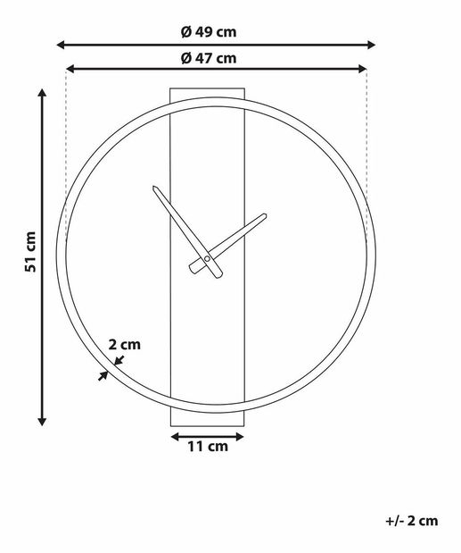 Nástenné hodiny ø 47 cm Caden (zlatá)