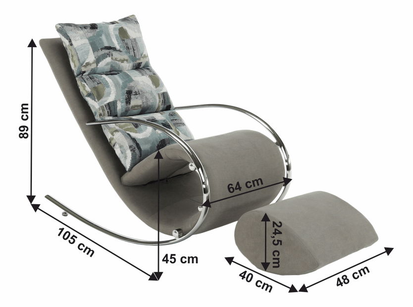 Fotoliu balansoar Reta (Gri)