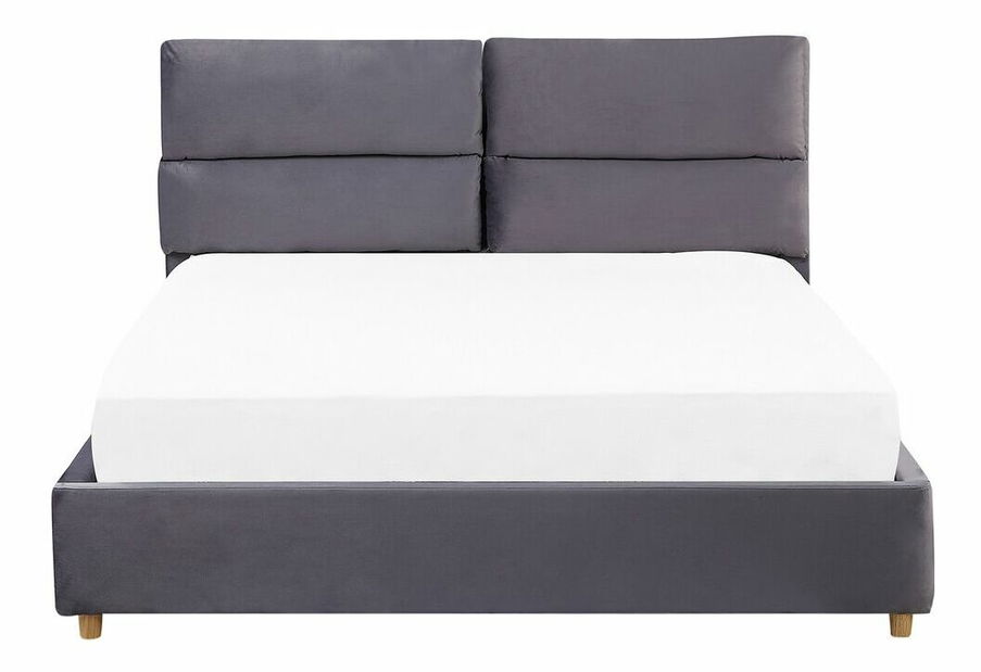 Pat matrimonial 160 cm BALSAS (textil) (gri) (cu somieră)