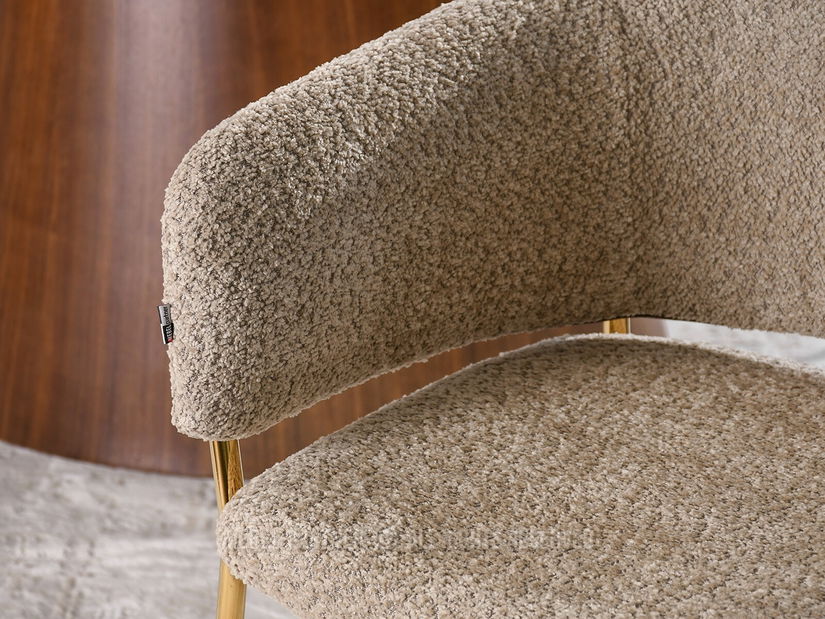 Stolička Sorento (tmavobéžová + zlatá)