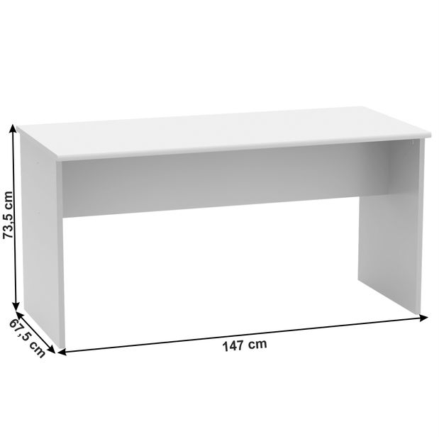 Masă de birou (cu două părți) Hansa 2 NEW 08 (alb)