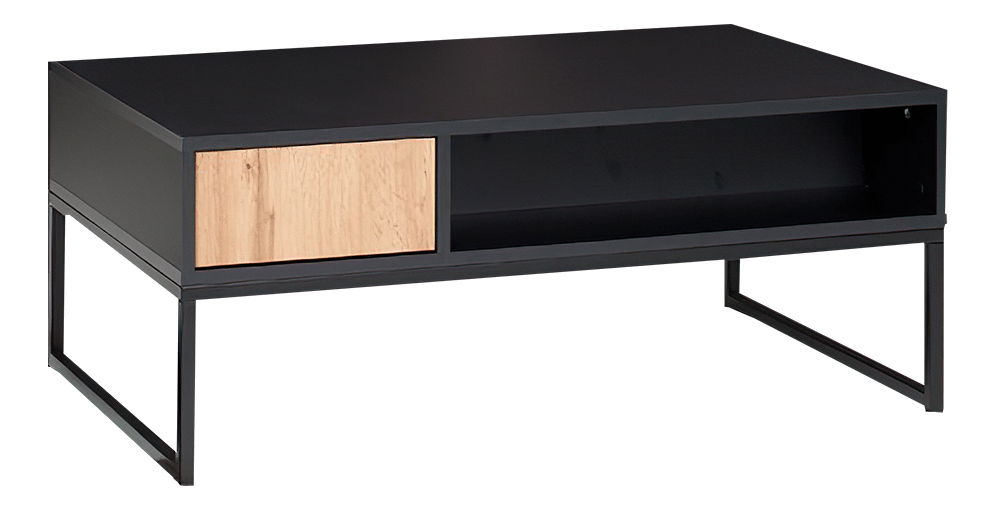 Masă de cafea typ 10 Marlana (negru + stejar wotan) 