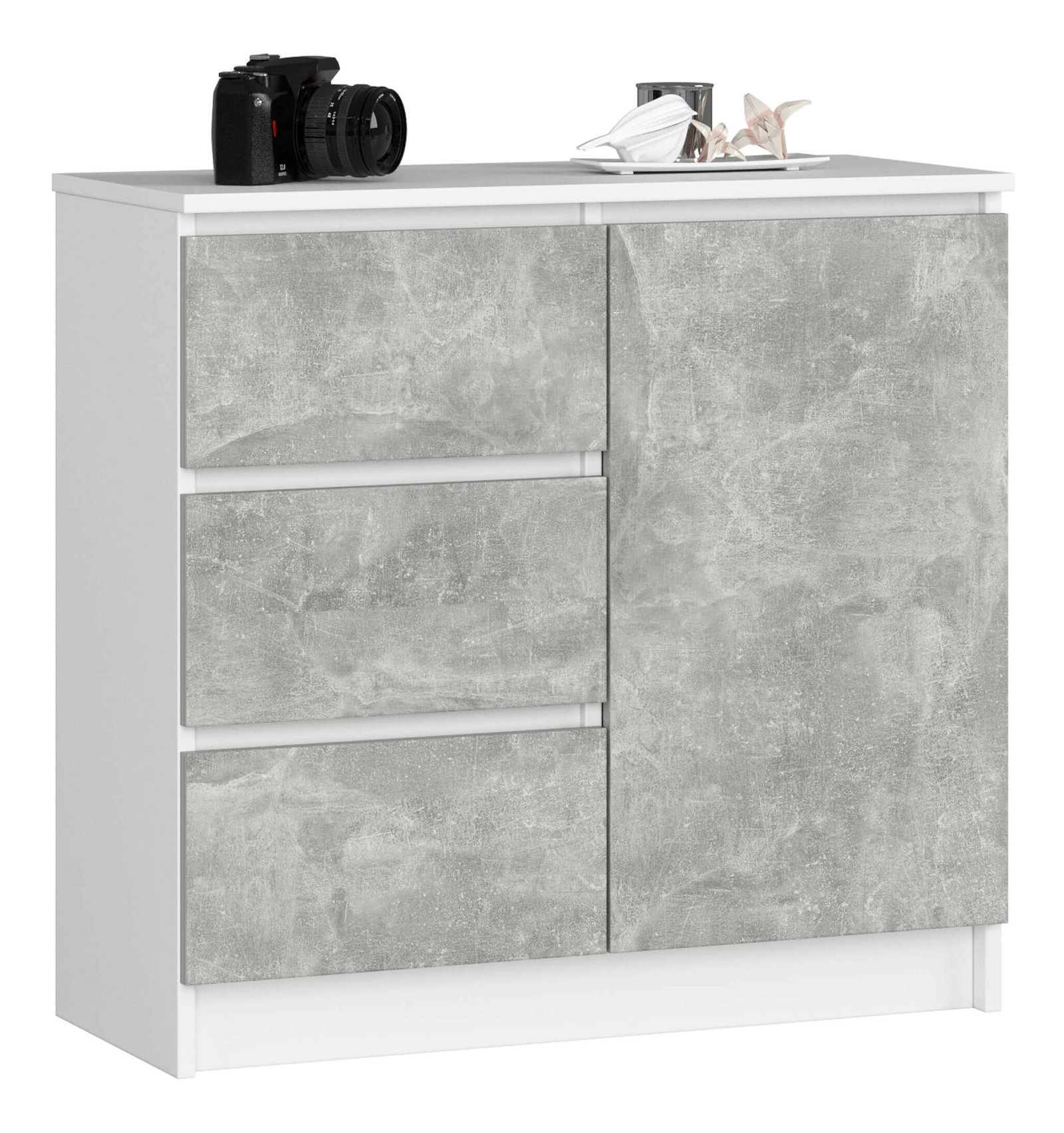Komód Komeito (fehér + beton)