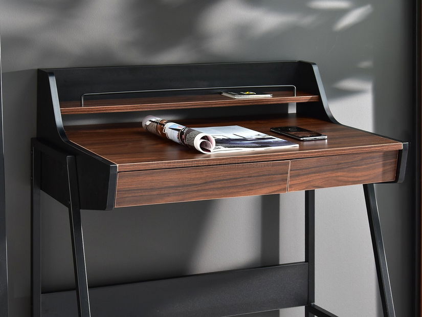 PC asztal Borge (sötét dió + fekete)