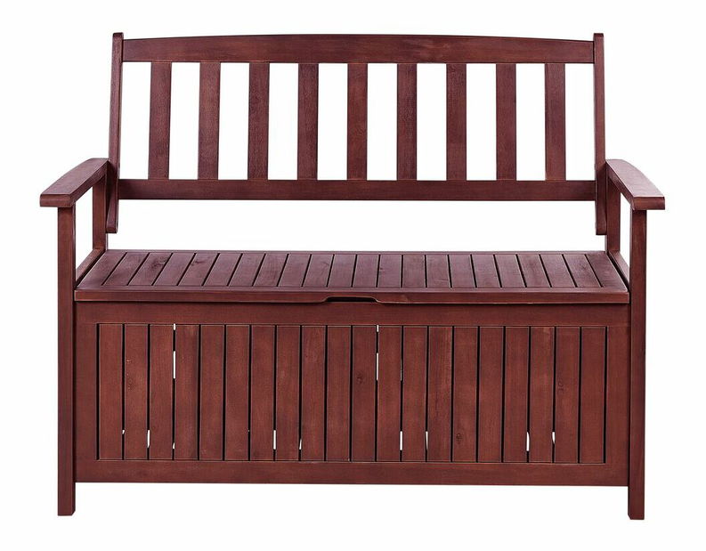 Bancă de grădină Sefu (lemn salcâm + alb) (cu sp. depozitare))