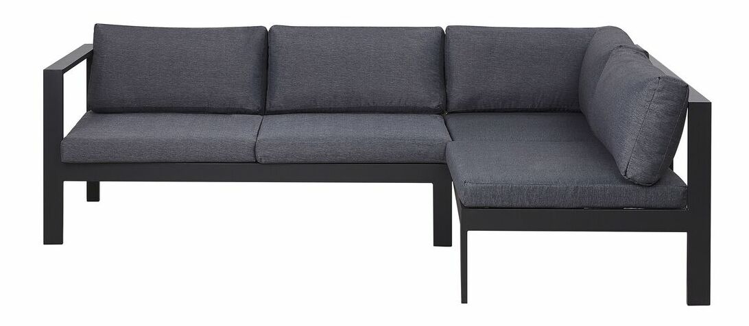 Set canapele pentru grădină MESSE (negru) (pentru 5 persoane)