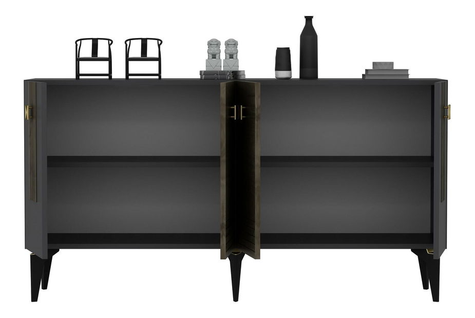 Konzolový stolík Nobate 1 (antracit + orech) 