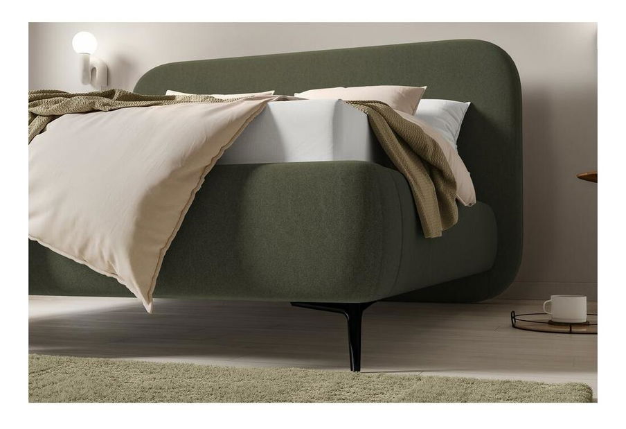 Franciaágy 160 cm Mononoke 160 (ágyráccsal) (zöld + fekete)