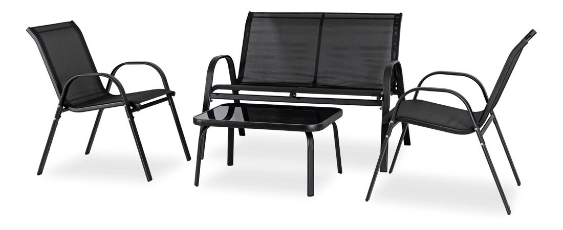 Záhradný set Magro (čierna) (pre 4 osoby)