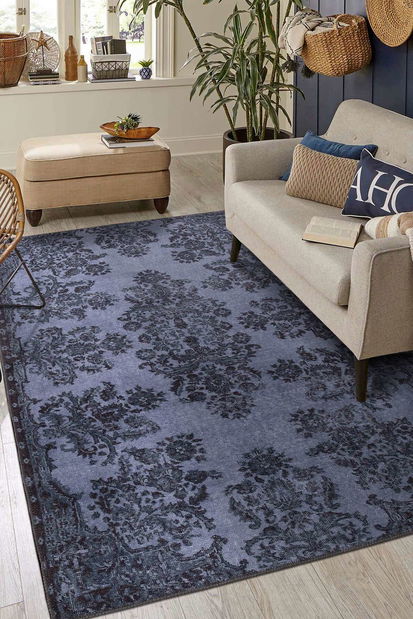 Koberec 75 x 150 cm Rina (tmavomodrá)
