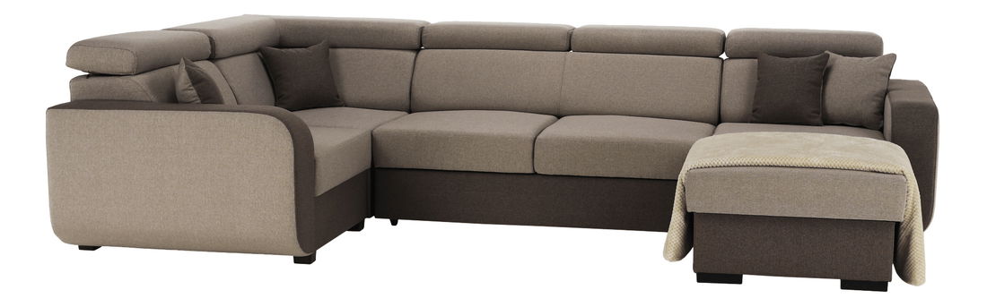 Garnitura u obliku slova U Imani (svijetlosmeđa + smeđa)