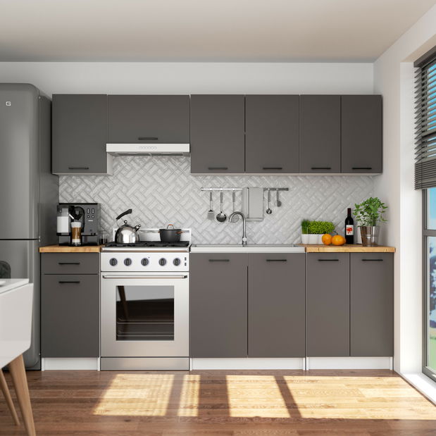 Alsó konyhaszekrény Organo 404S (fehér + grafit)