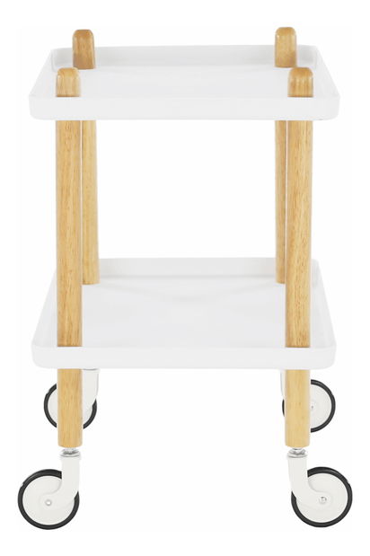 Servírovací vozík Ponteo (biela + prírodná) *výpredaj