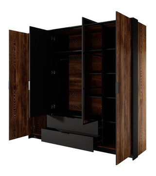 Dulap de haine Chollie 220 (castan + antracit)