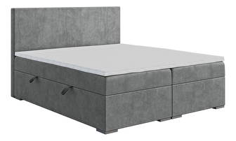Manželská posteľ Boxspring 120 cm Lemmy (betón) (s matracom a úl. priestorom)