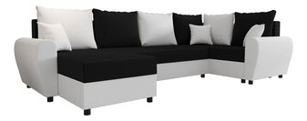 Rohová sedačka v tvare U Fleur Long (biela + čierna) (P)