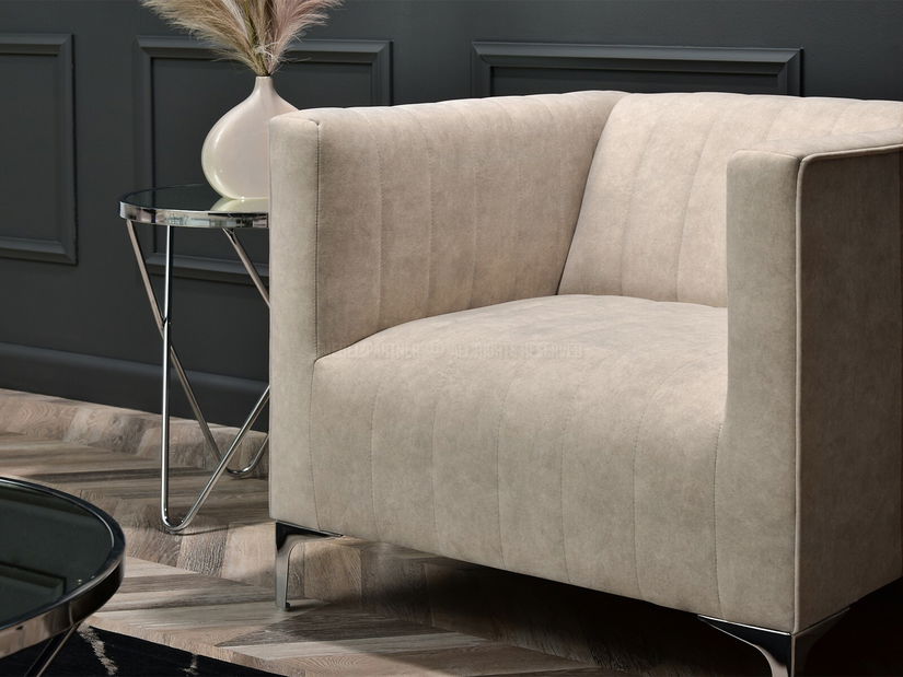 Fotoliu relax Rotundas (nisipiu + crom)