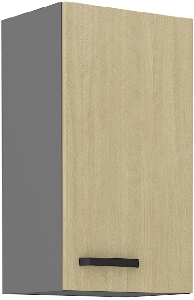 Gornji kuhinjski ormarić Scarmi 40 G-72 1F (Antracit + Herringbone scandi)