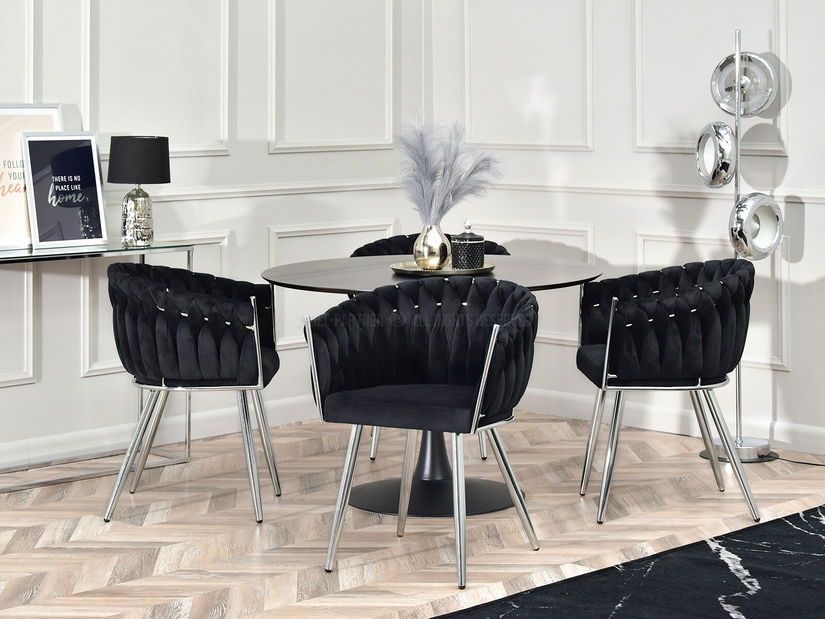 Étkezőszék Radio (fekete + ezüst)