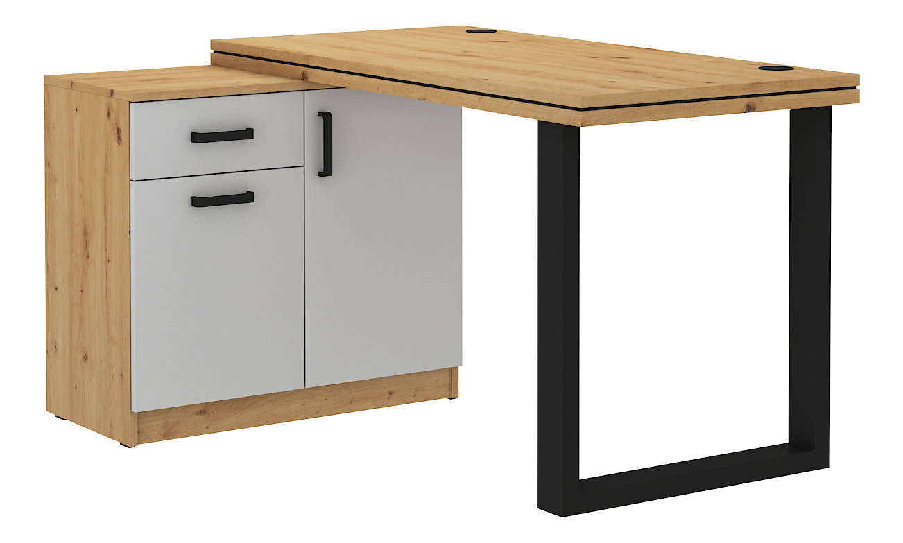 Masă PC Mantela 140 (stejar artisan + gri deschis)