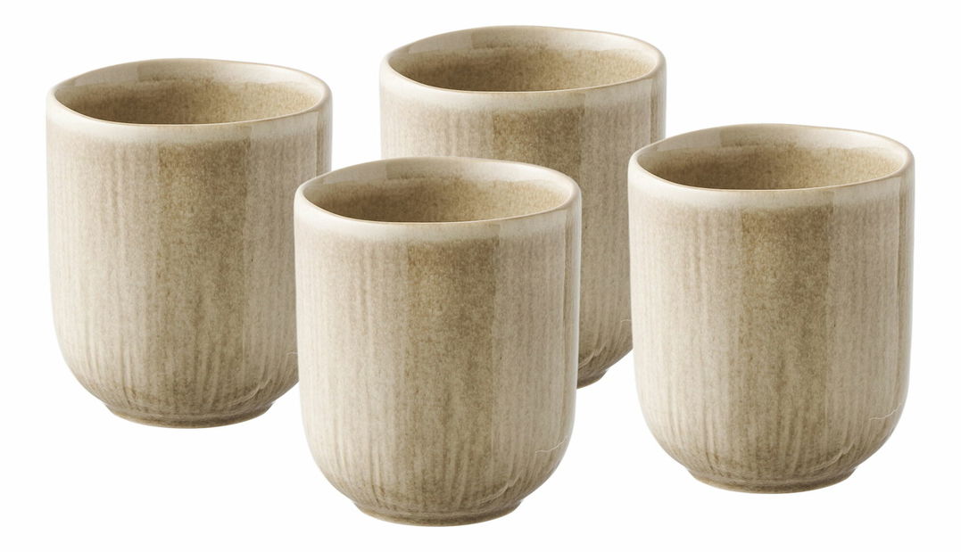 Set 4 ks hrnčekov Vesmeria 1 (béžová)