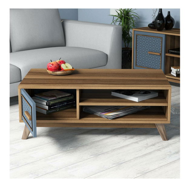 Set mobilier living Aysha (nuc + albastru)