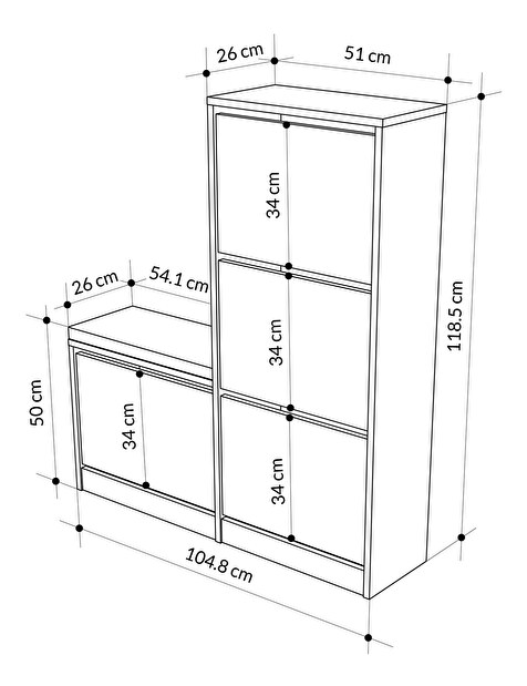 Pantofar/ Dulap pantofi Dora (Hiteak)