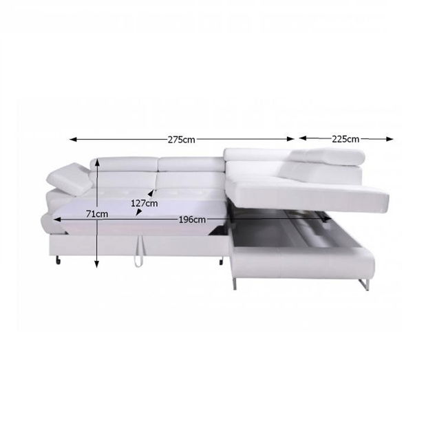 Kutna garnitura Bjorn R 2F OTM bijela (D) 