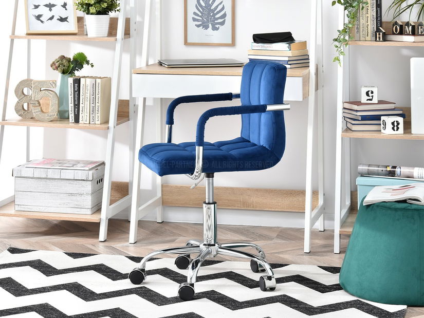 Scaun Elita (albastru marin + crom)