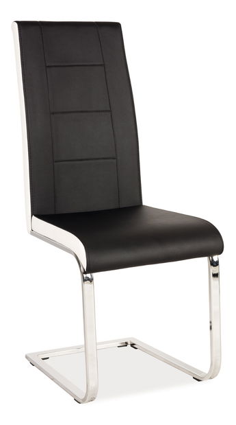 Jedálenská stolička H-629 (ekokoža čierna + biela)