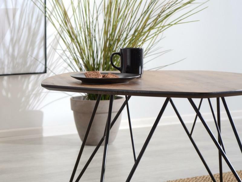 Dohányzóasztal Petal Xl (dió + fekete)