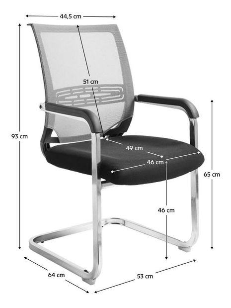 Konferencia szék Fuljama (fekete + szürke)