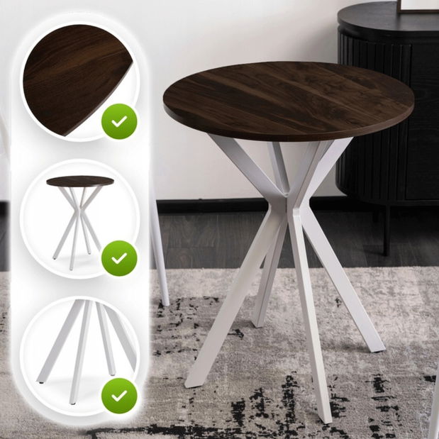 Jedálenský stôl Loren 60 (orech + biela) (pre 4 osoby)