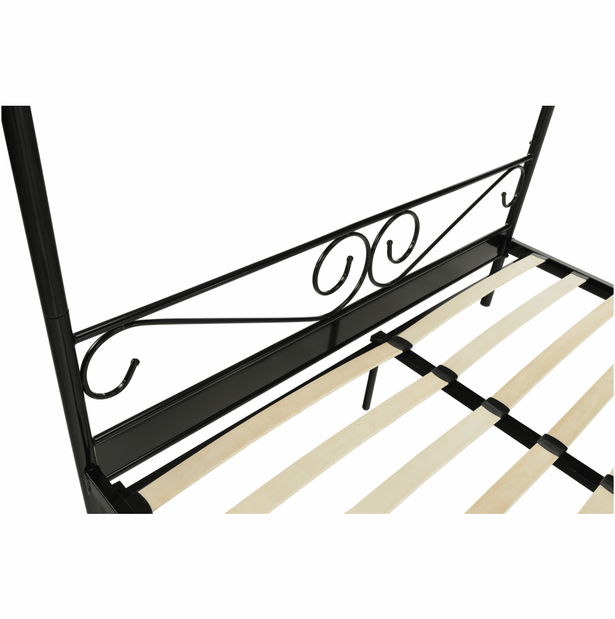 Pat matrimonial 160 cm Anabella (negru) 